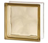 FORTUNATO Vetromattone Effetto Ondulato Diffusione Luce Naturale 190 x 190 x 80 mm Soggiorni Open Space Pareti Divisorie (Avana)
