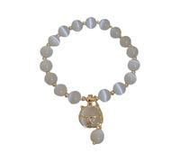 Fortune Bracciale Donna Design di Alta Qualità Temperamento Mano Perline Mano Gioielli Da Donna Orecchini A Cerchio, Misura unica, Vetro, Nessuna pietra preziosa