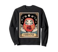 Fortune Daruma Lucky Doll Giappone Tarocchi Carta Witchy Moon Felpa