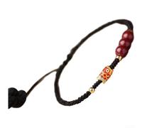 Fortune Koi Fish Bracciale intrecciato a mano con cordino rosso con chiusura regolabile per il successo degli esami e buona fortuna accessorio unisex con simbolismo tradizionale (corda nera)