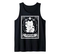Fortune Maneki Neko Gatto Giapponese Tarocchi Lucky Witchy Canotta