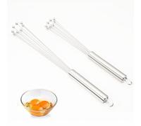 FortuneGlobe 2 frusta da cucina portatile in acciaio inox, frusta a sfera professionale con artigli semirigidi, battere, frusta e agitare per pasticceria e salse