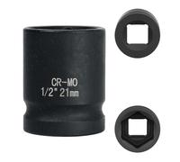 FortuneGlobe bussola 21 mm 1/2" 6 pannelli, bussola a urto 1/2 21 mm Acciaio Cromo-Molibdeno CR-MO(Black)