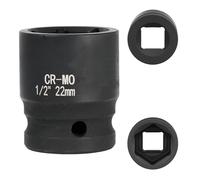 FortuneGlobe bussola 22 mm 1/2" 6 pannelli, bussola a urto 1/2 22 mm Acciaio Cromo-Molibdeno CR-MO(Black)