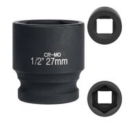 FortuneGlobe bussola 27 mm 1/2" 6 pannelli, bussola a urto 1/2 27 mm Acciaio Cromo-Molibdeno CR-MO(Black)