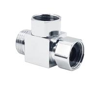 FortuneGlobe Valvola di derivazione a 3 vie per doccia G 1/2" doccetta doccia braccio doccia a forma di T adattatore per tubo valvola ad angolo braccio doccia vasca rubinetto in polvere