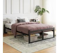 FORTUNERO Struttura per letto matrimoniale, piattaforma in metallo con contenitore sotto il letto, altezza 27 cm, supporto a doghe in acciaio, silenzioso, pieghevole, colore nero
