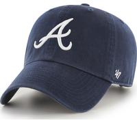 Forty Seven 47 Brand Atlanta Braves Navy Pulire Fino Curved Visor Strapback Cap