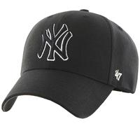 Forty Seven 47 Brand New York Yankees Black Bianco MVP Curved Visor Snapback Cap