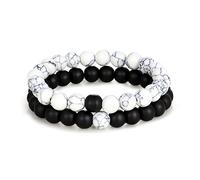 FORUBUS 2 braccialetti elasticizzati con perline in pietra lavica, occhio di tigre turchese con perline di pietra naturale, utilizzati come diffusore di oli essenziali, per donne e uomini, gioielli