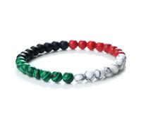 FORUBUS Braccialetto con perline con bandiera palestinese, braccialetto elastico con perline colorate palestinesi, supporto per uomini e donne, accessori palestinesi gratuiti, Medium, Pietra, Pietra