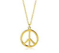 FORUBUS Collana con ciondolo a forma di segno di pace, stile hippie, simbolo della pace e dell'amore, collana in corda invecchiata per donne e uomini, Pelle, Resina