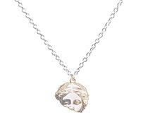 FORUBUS Collana con ciondolo astratto a metà volto umano, stile funky con statua in gesso, collana con ciondolo per donne e uomini, hippie, elegante gioielli streetwear, Ottone, lega, metallo