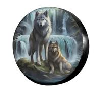Foruidea 3D Printed Wolf Spare Tire Cover Dust-Proof Wheel Tire Cover Fit Trailer, RV, SUV and Many Vehicle 15 Inch