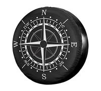 Foruidea Compass Sun Dial Black Spare Tire Cover Waterproof Dust-Proof Wheel Tire Cover Fit for Jeep,Trailer, RV, SUV and Many Vehicle 17 Inch