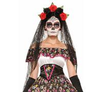 Forum Novelties Giorno Dei Morti Velo Fascia Fiori Costume Halloween 74922