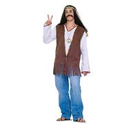 Forum Novelties Men's Generation 60s Hippie Costume Vest, Brown, One Size
