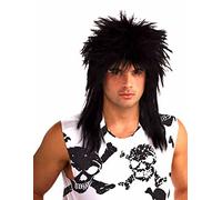 Forum Novelties - Parrucca Rock Star anni '80, nera, taglia unica