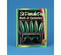 Forum Novelties St. Patrick's Green Costume Press-On Nails & Green False Eyelashes One Size