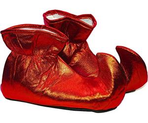 Forum Novelties Women's Deluxe Costume Cloth Elf Shoes, Red, One Size