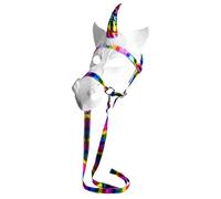 Forum Unisex-Adult's Unicorn Costume Mask with Bridle, White/Rainbow, One Size