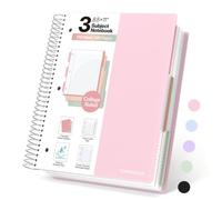 Forvencer 3 Subject Notebook College Ruled, Spiral Notebook 8.5" x 11", 3-Hole Punched Perforated Pages & 2 Colored Tabed Dividers, 150 Sheets, Fights Ink Bleed, Water Resistant Cover, School Office