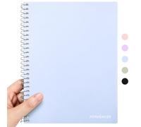 Forvencer Small Notebook, 6" x 9.5" Spiral Notebook College Ruled, 1 Subject, Perforated Pages, Sturdy Pocket Divider, 80 Sheets, Fights Ink Bleed, Water Resistant Cover, School Supplies