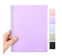 Forvencer Small Notebook, 6" x 9.5" Spiral Notebook College Ruled, 1 Subject, Perforated Pages, Sturdy Pocket Divider, 80 Sheets, Fights Ink Bleed, Water Resistant Cover, School Supplies