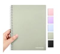 Forvencer Small Notebook, 6" x 9.5" Spiral Notebook College Ruled, 1 Subject, Perforated Pages, Sturdy Pocket Divider, 80 Sheets, Fights Ink Bleed, Water Resistant Cover, School Supplies