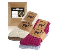 FORVEVO 4 paia calze alpaca da donna 39-42,calze lana uomo,invernali calde con alpaca,termiche in maglia soffice per uso quotidiano, escursioni, trekking(multicolore05)