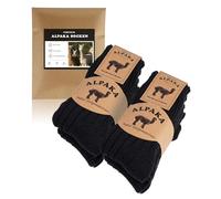 FORVEVO 4 paia calze alpaca da uomo 43-46,calze lana donna,invernali calde con alpaca,termiche in maglia soffice per tutti i giorni, all'aperto, escursioni (nero)