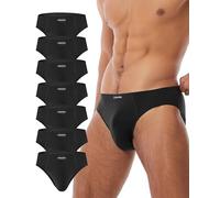 FORVEVO 7 Paia Slip Uomo Cotone, Mutande Traspiranti, Briefs Vita Bassa, Intimo Comfort, con Tasche, Elastico, Senza Etichetta (3XL, Nero)