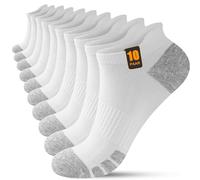 FORVEVO Calze Running Uomo 43-46 10 Paia, Calzini Donna Cotone Calze Corte Uomo Traspiranti per Ciclismo, Calcio, Trekking e Lavoro Bianchi