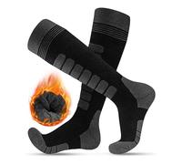 FORVEVO Calzini da Sci Uomo 43-46,Calzini di Lana Merino 2 Paia,Calzini Invernali Caldi e Traspiranti,Calze Termiche Pesanti Adatte al Clima Freddo, Inverno all'Aperto,Snowboard (nero)