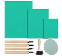 FORYNXHWIN 9pcs Linoleum Carving Blocks for Stamp Making - A4, A5, A6 Rubber Carving Blocks, Safe DIY Stamp Craft Kit for Printing Projects, Art & Craft Supplies