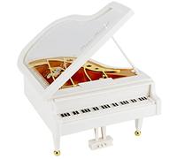 FORYNXHWIN Carillon Pianoforte, Mini Carillon Pianoforte Bianco, Oggetti per Pianoforte Natale San Valentino Regalo di Compleanno Decorazione Desktop (4,7 x 5,5 x 7,1 in)