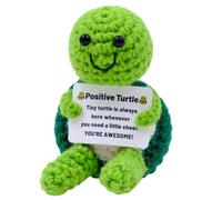 FORYNXHWIN Divertente regalo di tartaruga positiva, piccola tartaruga fatta a mano all'uncinetto, roba carina, regali ispiratori supporto emotivo peluche per donne uomini regalo di compleanno