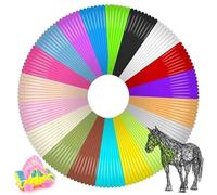 FORYNXHWIN Filamento in PLA per penna 3D, filamento per stampante 3D, 20 colori, ciascuno lungo cinque metri, adatto per la maggior parte dei perni di pressione 3D con un diametro di 1,75 mm,