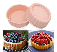 FORYNXHWIN Stampo in silicone da 8 pollici, 2 stampi rotondi in silicone a forma di girasole, 20 cm, per torte a strati e cheesecake (rosa)
