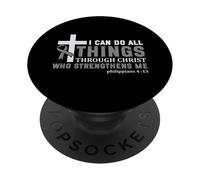 Forza attraverso Cristo Consapevolezza del guerriero del tumore al cervello PopSockets PopGrip Adesivo