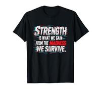 Forza Attraverso la Follia Glitch Distressed Bold Typography Maglietta