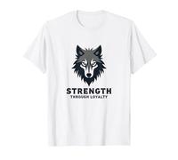 Forza Attraverso la LEALTÀ Wolf Pack Motto Maglietta, Uomo, Bianco, XXL