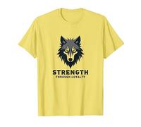 Forza Attraverso la LEALTÀ Wolf Pack Motto Maglietta, Uomo, Limone, 3XL