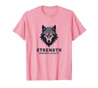 Forza Attraverso la LEALTÀ Wolf Pack Motto Maglietta, Uomo, Rosa, L