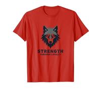 Forza Attraverso la LEALTÀ Wolf Pack Motto Maglietta, Uomo, Rosso, S