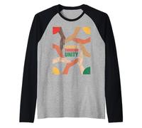 Forza Attraverso l'unità Mani Diverse Uguaglianza Donne Uomini Maglia con Maniche Raglan