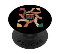 Forza attraverso l'unità Mani diverse Uguaglianza Donne Uomini PopSockets PopGrip Adesivo