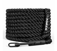 FORZA Corda per slitta da palestra, 15 m, in poliestere resistente, con gancio in acciaio e moschettone, per allenamento di forza, condizionamento e resistenza per palestre e atleti