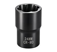 Forza estrattore per dadi sequestrati e danneggiati 1/2", 24 mm | Design antiscivolo per dado bloccato e arrotondato, funziona con chiave a percussione e trapano elettrico con interfacce da 1