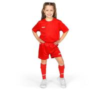 FORZA Kit da Calcio per Bambini | Set Completo | Maglia, Pantaloncini e Calze - Bambini & Bambine (Rosso, 7-8 Anni)